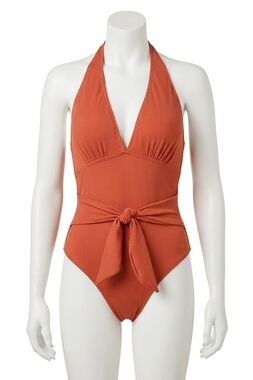 NEW AND THE WHY summer air halter swimsuit in marsala